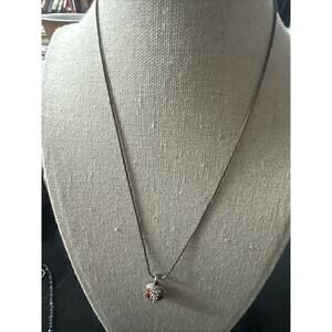Stunning Sterling Silver 925 Necklace With Cz Softball Pendant Necklace